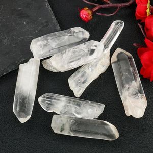 Estatuetas decorativas naturais clara de minério de minério de minério de cristal stone lron lron white ensinando amostras jóias de joias de jóias diy ornament