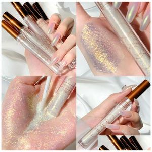 Bronzers Highlighters Ins Magic Color Stick Lacrimal Groove Brightening Beauty Body Pearlescent Liquid 5 Colors Drop Delivery Heal Dh3Fu