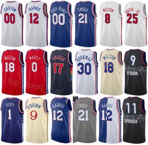 Man Kids Printed Basketball 0 Tyrese Maxey Jerseys 21 Joel Embiid 12 Tobias Harris 22 Patrick Beverley 11 Jaden Springer 8 De'anthony Melton 44 Paul Reed 9 Kelly Oubre Jr.