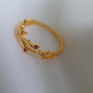 Band Rings Fashion Red Cz Ring For Women Twist Flower Cubic Zirconia Slim Female Tiny Engagment