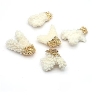 Charms Natural White Coral Shell Irregar Jewelry Fashion Pendant Accessories For Making Diy Ladies Necklace Earrings Giftcha Dhxbg