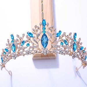 Tiaras Diezi Luxury Elegant Korean Rhinestone Tiara Crown for Wedding Party Queen Bridal Bride Crystal Crown Hair Accessories Jewelry Z0220