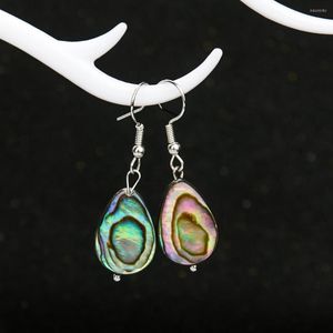 Brincos dangle -brios naturais abalone água lágrima gota de oceano animal paua verão praia orelha gancho garotinha jóia presente