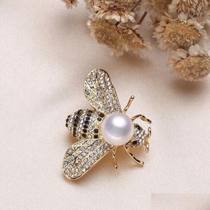 Jewelry Settings Wholesale Luxury Pearls Brooch Chamqueen Honey Bee Brooches Rhinestone Insect Themed Broochs For Diy Drop D Dhvsn