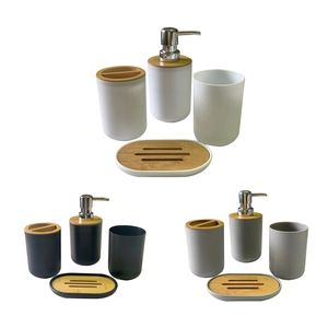 Bath Accessory Set Bathroom Accessories Soap Dispenser Bottle Dish Washroom Toothbrush Holder Cup Suit 230221