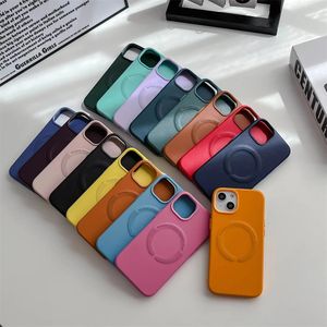 PU Leather Cover Magnetic Sheet Wireless Charging Phone Case for iPhone 15 Pro Max 14 13 12 11 XR With Metal Button individual packing