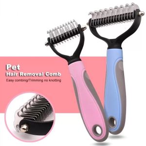 Pet Dog Flea & Tick Remedies Grooming Supplies Hair Removal Comb Cat Detangler Fur Trimming Dematting Deshedding Brush Tool For matted Long Hairs Curly
