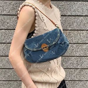 Bolsas de ombro de jeans para feminino Lexury Handbag Fashion Ladies Designers Hobo Brand Brand Letters Classic Print Burse