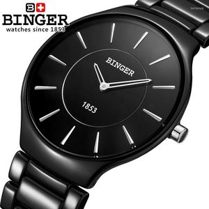 Wristwatches Switzerland Male Binger Space Ceramic Quartz Men's Watch Lovers Style Water Resistance Clock B8006B-5WristwatcWristwatches