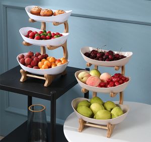 Dishes Plates Snack Plate Kitchen Fruit Bowl Luxury Serving Dried Table Serve Dessert Trays Wooden Metal Holder 230221