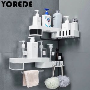 Banyo Rafları Köşe Organizatör Raf Şampuanı Kozmetik Depolama Raf Duvar Monte Mutfak Ev Ürünleri Aksesuarları 230221