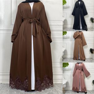 Roupas étnicas Bordado de alta qualidade Frente aberta Kimono abaya elegante dubai muçulmano partido feminino cardigan maxi vestido de vestido solto kaftan