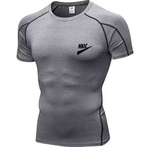 New Men Compression Running T Shirt Fitness Tight Short Sleeve Sport tshirt Training Jogging Shirts Gym Sportswear Quick Dry