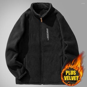 Jackets masculinos Casaco de lã de cordeiro masculino Autumn e Winter Korean Trend Plus Velvet Tamanho acolchoado Moda de lã Polar Fleece