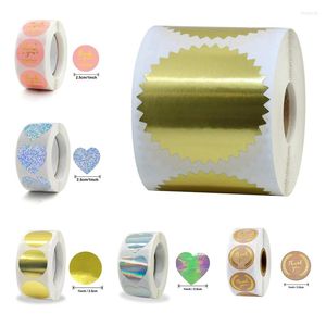 Geschenkpapier 50 mm Silber Gold Prägeaufkleber zum Prägen von Stempelsiegeletiketten DIY Einladungskarte Dankesaufkleber 200/500 Stück/Rolle