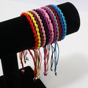 24 pcs handgefertigte tibetische buddhistische Lucky Seil Verstellbare Armbänder für Frauen Männer Handgelenk Schmuck