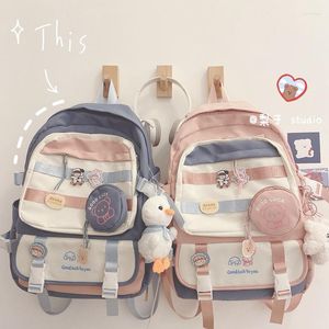 School Bags Schoolbag Girl Korean Version Of High Junior Students Bump Color Backpack Lovely Large Capacity