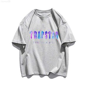 T-shirt da uomo T-shirt da uomo Trapstar Blue Letters Stampa Estate 100 magliette in cotone Streetwear T-shirt a maniche corte da donna oversize Spedizione gratuita Z0221