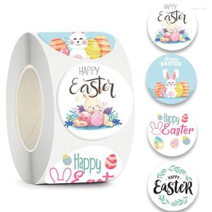 Wrap regalo 500pcs simpatico animale da autoadesivo etichetta di sigillo adesivo Happy Pasqua per feste per bambini decorazioni in borsa etichette fatte a mano