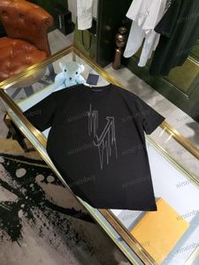 Xinxinbuy Men Designer Tee Tシャツ23SS周波数文字刺繍1854半袖コットン女性ホワイトブラックグリーンブルーXS-2XL