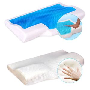 Pillow Ortopedic Memory Foam 50x30cm60x35cm rebote lento gel de gelagem macia Gel Comfort Relax o cervical para adultos S 230221