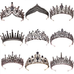 Tiaras Baroque عتيقة بلون بلوري بلونستون كرونة العروس ملكة الأميرة الزفاف ملحقات الشعر الأنيقة tiara diadem المجوهرات Z0220