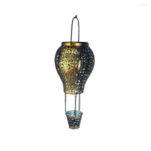 Solar-Luftballon-Gartenlicht, Lampen, Beleuchtung, Rasenlaterne, Außen-Erdungsstecker, Eisen, durchbrochen, kreativ hängend