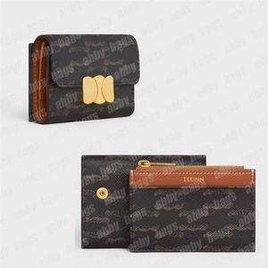 Woman Designer Short Wallets Leather Detachable Card Holders C mini Purse Coin Pocket Brand Cardholder Mens Luxury Tan Wallet