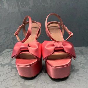 Design 2023 New Bowknot Women's Sandals Sexy Waterpronation Platform Banquet Party High Heels's Summer Woman's обувь