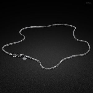 Catene Collana in argento sterling 925 Collana da uomo con catena a scatola da 2 mm in stile vintage. Regalo di compleanno