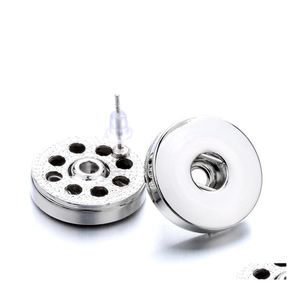 Stud simples sier banhado 12 mm 18mm Brincos de bot￣o de encaixe para homens Snap Buttons Jewelry Drop Delt Dhrjk