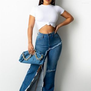 Women's Jeans 2023 Boyfriend For Women Ripped Wide Leg High Waist Blue Wash Casual Cotton Denim Trousers Summer Baggy Jean Pants