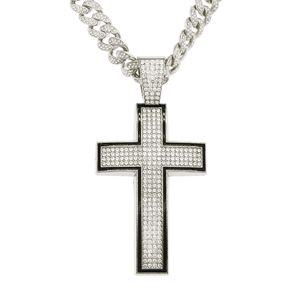 Hip Hop Classic Gold Cross Pendant Gold Full Zircon Miami Necklace Religious Jewelrys Gift