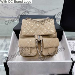 CC Styl plecakowy Duża klapa Projektant Plecak Styl Błyszczący patent skórzane diamentowe pikowane luksusowe torebki Portfel