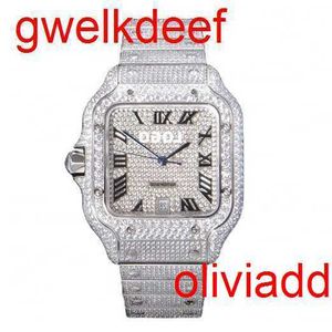 High Quality Fashion Iced Out WatchesMens Wrist Luxury Round Cut Lab Gr DDGU QOQV