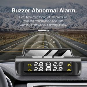 Smart Car TPMS System System Solar Power Power Digital TMPS ЖК -дисплей USB Auto Security Alarm Датчик давления в шинах