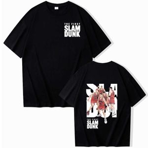 メンズTシャツ2023アニメストリートウェアユニセックスTシャツ桜木香港プリント日本のファッションアニメThe First Slam Dunk Harajuku Cosplay Shirt 0222223H