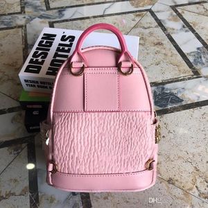 Nowa moda skórzana torba szkolna 20L Travel Beauty Dobra jakość Pink Projektanci męscy plecak mini kobiety plecak fubar888301k