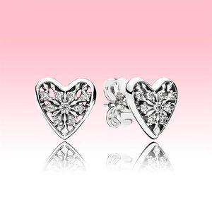 Love Heart Wedding Stud Earring CZ Diamond Jewelry With Original Box för Pandora 925 Sterling Silver Heart-Shaped Earrings For WOM231L
