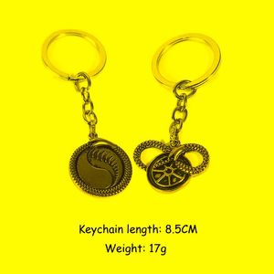Keychains filmes jóias The Wheel of Time Metal Pingente Ouroboros Logo Men Women Gift Key Rings Bag Holder Retro AccessoriesKeyChains
