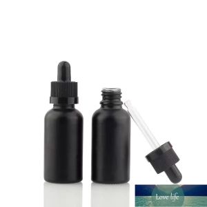 Garrafas de perfume essencial de óleo de vidro fosco preto e reagente líquido Garraco de gotas de gotas de pipeta 5ml a 100ml