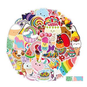 Adesivi per auto 50 Pz / lotto Colorf Cute Sweet Candy Decalcomanie Vinile Impermeabile Noduplicate Sticker Per Laptop Skateboard Bottle Decal Drop D Dhwcy