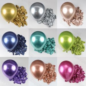 Andra evenemangsfestleveranser 100 50st Metal Balloons Chrome Metallic LaTex 12 10 5inch For Birthday Baby Shower Graduation Decor 230221