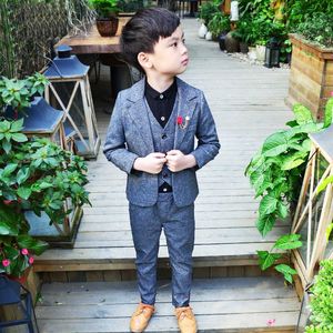 Clothing Sets PCS Boys Wedding Clothes Blazer Vest Pants Children's Formal Suits Dress Kids Party Clohing Sets Blue Teenage Boy Comes