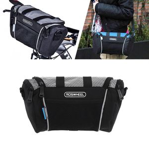 ROSWHEEL 5L Road Mountain Bike Handlebar Bag Bicycle Front Tube Pocket Shoulder Bag Pack Outdoor Sports Cycling Hiking Bag MX20071289F