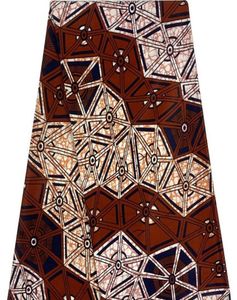 Ankara African Wax BLOCK BLOCK GOLDEPTRESS CON LￍNEA DE ORO Surface New Pagne para coser vestidos de novia7320375
