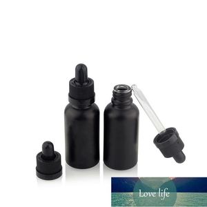 e Liquid Reagent Pipette Dropper Bottle Bottiglie di profumo di olio essenziale di vetro smerigliato nero da 5 ml a 100 ml