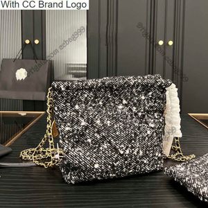 CC Shopping Bags Fashion Patchwork Two-Tone Shopping Bag Pink Black Tweed Quilted Gold Letter Designer Tote Multi Pochette Luxury Shoulder Sacoche Classic Mini