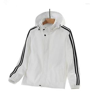Jaquetas de jaquetas masculinas Capuz Men Coat 2023 Autumn moda Windbreaker White Stripe White Casual Sportswear Women for Hoodies