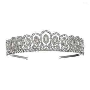 Headpieces 2023 Baroque Big Rhinestone Crystal Beaded Headband Tiara Bride Crown Luxury Wedding Hair Ornaments